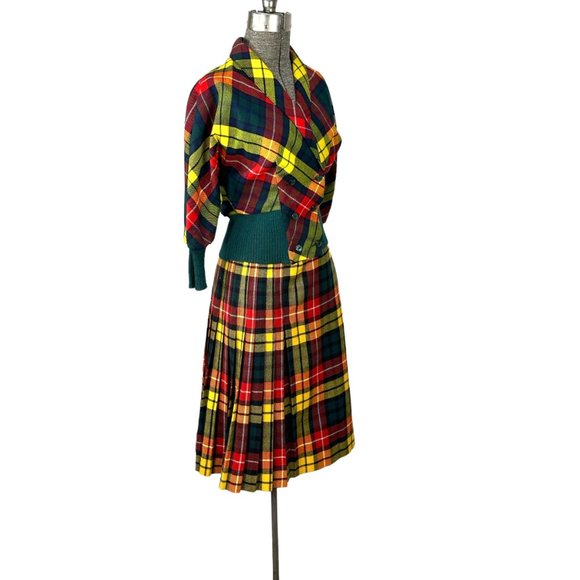 1960s wool tartan kilt and bouse Made in Scotland Size S/M - Picture 2 of 6